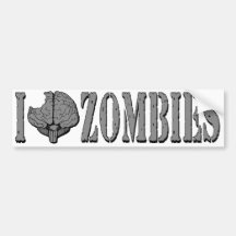 I Brainmunch Zombies White Bumper Sticker
