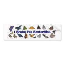 I Brake For Butterflies bumper stickers by TexasPuddyPrint I Brake For Butterflies bumper stickers