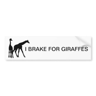 I BRAKE FOR GIRAFFES bumpersticker