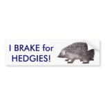 I Brake for HEDGIES! Save Hedgehogs Bumpersticker bumper stickers