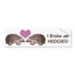 I Brake for HEDGIES! Save Hedgehogs Bumpersticker bumper stickers