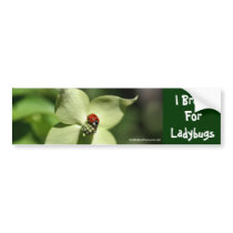 I Brake For Ladybugs Flower Photo Bumper Sticker bumper stickers by SmilinEyesTreasures I Brake For Ladybugs Flower Photo Bumper Sticker bumper stickers