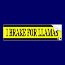 I Brake For LLAMAS Bumper Sticker bumper stickers