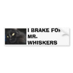 I BRAKE FOR MR. WHISKERS BUMPER STICKER