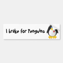 I brake for Penguins Bumper Sticker