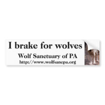 I brake for wolves bumper sticker