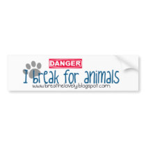 I break for animals bumper stickers by breathelovely I break for animals bumper stickers