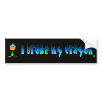 I broke my crayon logo leon bumper stickers