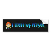 I broke my crayon logo - Lil Steve bumper stickers