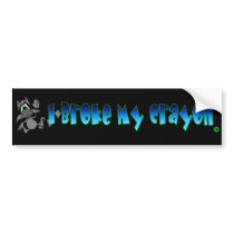 I broke my crayon logo Rodney bumper stickers