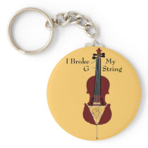 I Broke My G String (Cello) Keychain