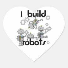 I Build Robots Heart Stickers