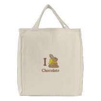 I Bunny (Love) Chocolate embroidered bags by silly_strings I Bunny (Love) Chocolate embroidered bags