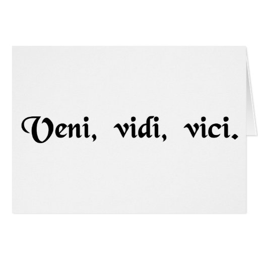 I came, I saw, I conquered. Greeting Card