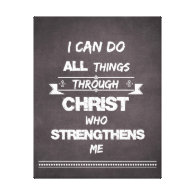 I Can do all things through Christ Bible Verse Gallery Wrap Canvas