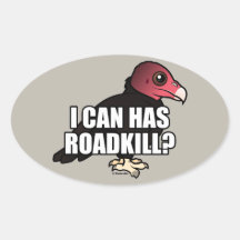 I Can Has Roadkill? Oval Sticker