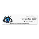 I CAN SEE U DIR Bumper Sticker bumper stickers