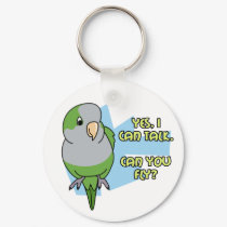 I Can Talk Quaker Parakeet Keychain by MenagerieMayhem I Can Talk Quaker Parakeet Keychain