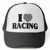 I (Checker) Heart Racing Mesh Hat
