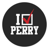 I CHECKMARK RICK PERRY (white) stickers