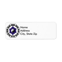 I Ching Black Lotus YinYang Custom Return Address Labels
