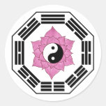 I Ching Lotus YinYang Round Sticker
