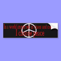 I Choose Peace Bumper Sticker (red letters) bumper stickers