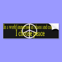 I Choose Peace Bumper Sticker (yellow letters) bumper stickers