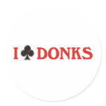 I Club Donks Round Stickers