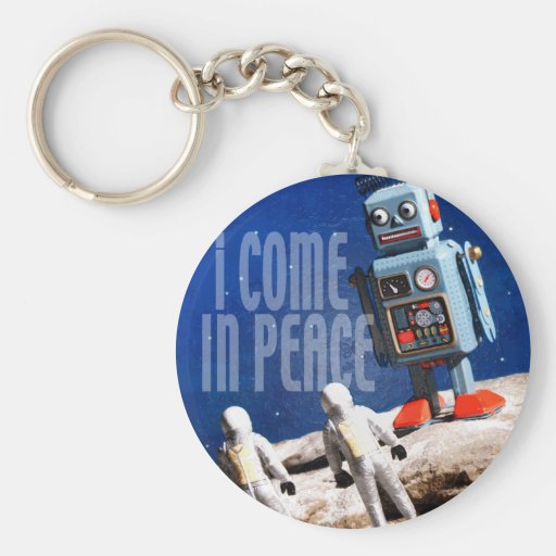 I Come in Peace Key Chain