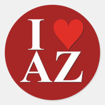 I corazón AZ, redondo Etiquetas