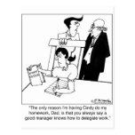 I Delegate My Homework postcards