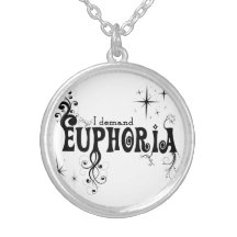 I Demand Euphoria - Black Swirls, Stars, Fireworks Pendant