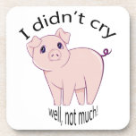 I didn't cry, well, not much! cute piggy art cork coasters