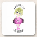 I didn't cry, well, not much! cute pink ballerina cork coasters