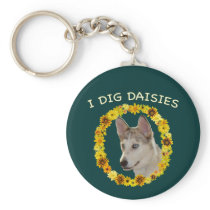 I Dig Daisies Ausky Dog Key Chains