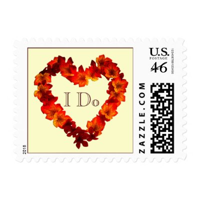 I Do Autumn Heart Wedding Postage Stamp
