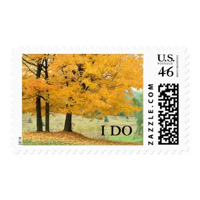 I DO Autumn Wedding Fall Wedding Invitation Stamps