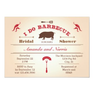 I Do BBQ Bridal Shower Invitation 5" X 7" Invitation Card