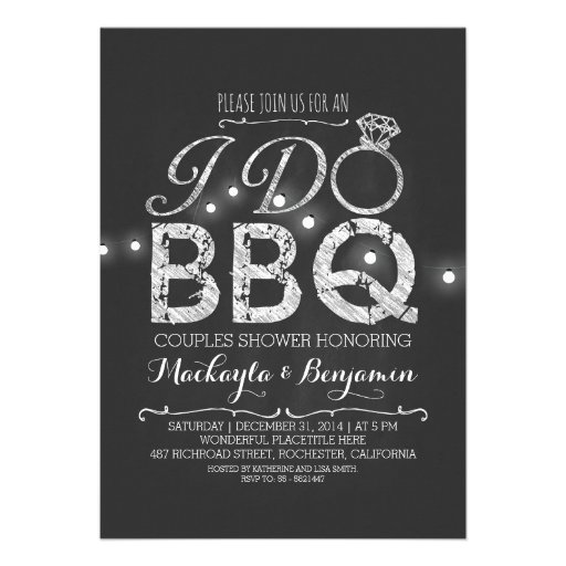 I do BBQ couples shower invitation (front side)