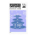 I DO BLUE WEDDING CAKE postage