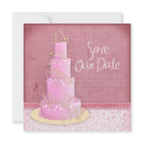 I Do Cake Save the Date Announcements