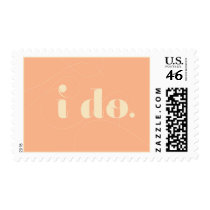 i do. in salmon & buff swirls postage stamps
