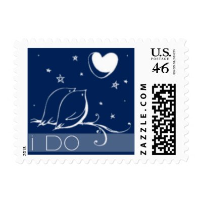 I Do Love Birds Wedding Postage Stamp