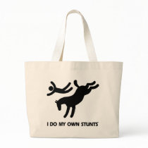 I Do My Own Stunts™  Horse: humorous picture of a Tote Bags