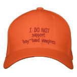 I DO NOT support boy-band vampires Hat Embroidered Baseball Caps