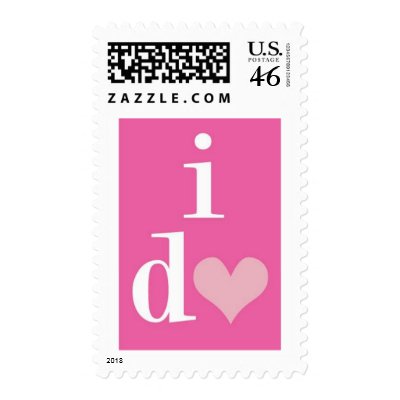 I Do Pink Postage Stamp by weddingchannel