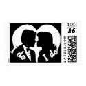 I Do Silhouette Couple BLACK & WHITE stamp