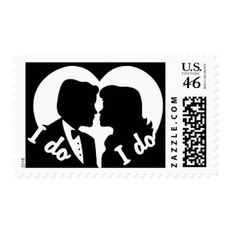 I Do Silhouette Couple BLACK & WHITE stamp