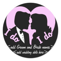 I DO Silhouette Couple Reminder stickers by ExclusivelyWeddings I DO Silhouette Couple Reminder stickers